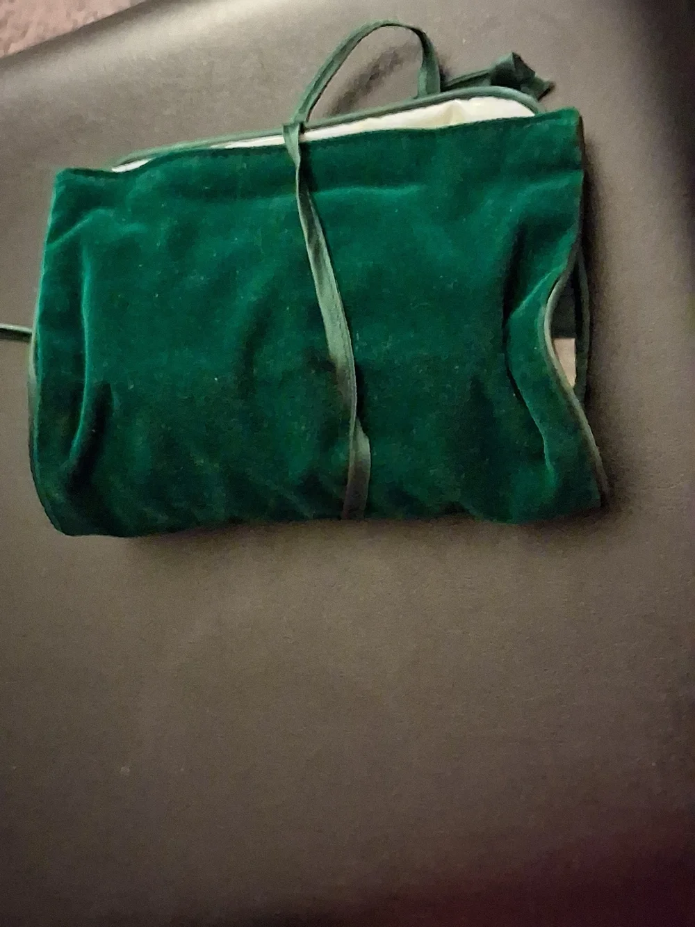 Green Travel Jewelry Roll Organizer